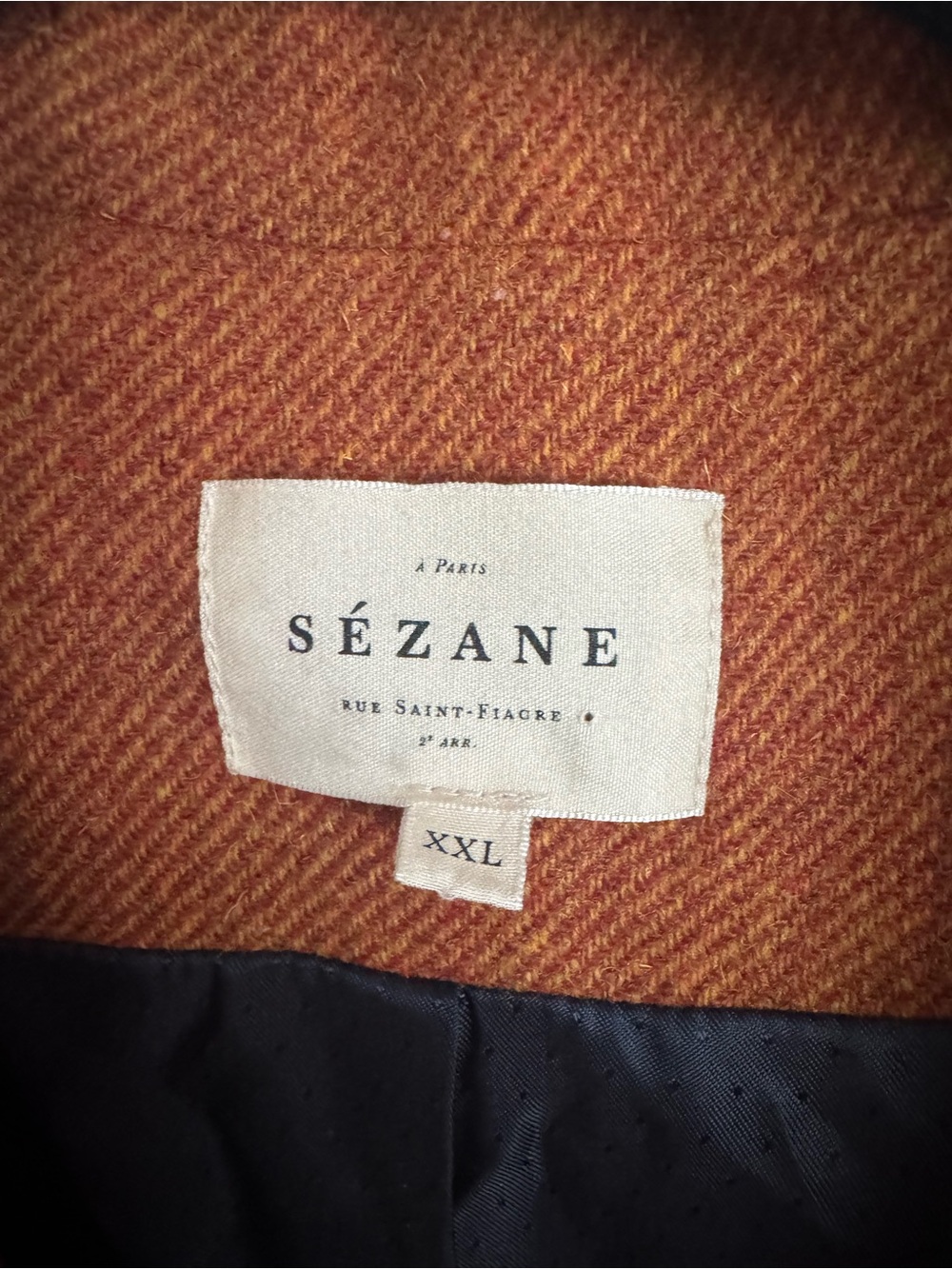 Sézane Will Oversized Wool Jacket in Tomette Orange size XXL - Picture 4 of 7